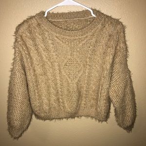 Boutique golden brown crop sweater ✨